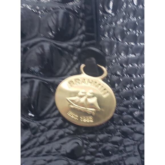 Brahmin Bekka Shoulder Bag Black Melbourne | Croc Embossed Leather Small Purse - Picture 11 of 12